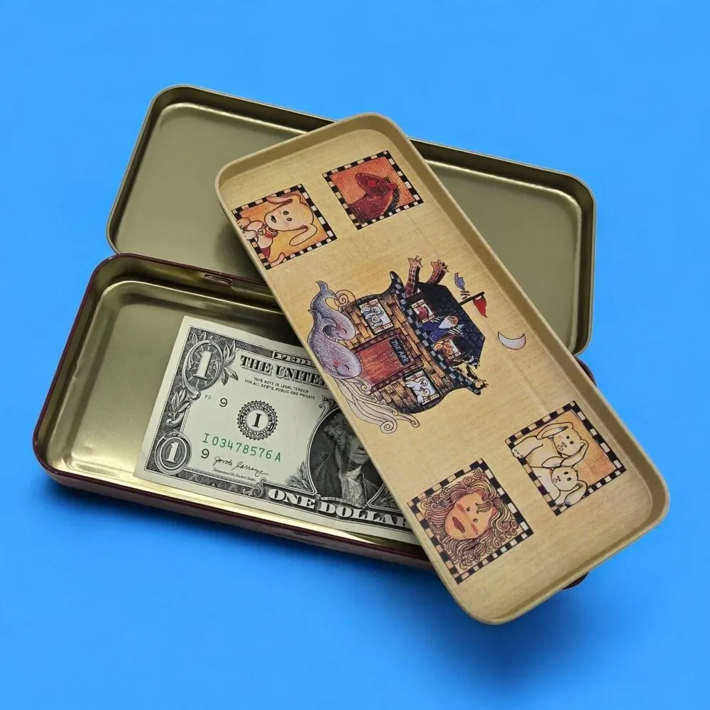 Rare 1996 Vintage Tin Pencil Case Cosmetic Retro Trinket Box Biblical Noahs Ark